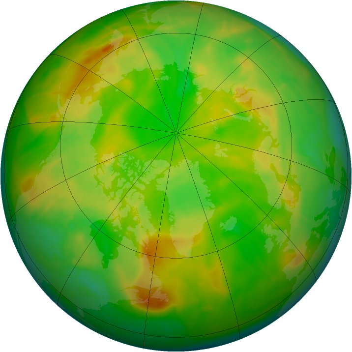 Arctic ozone map for 15 June 2010